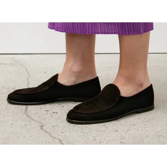 Dusan Brown Suede Loafers Women's Sz. 38.5 (US 6.5) - Picture 1 of 10